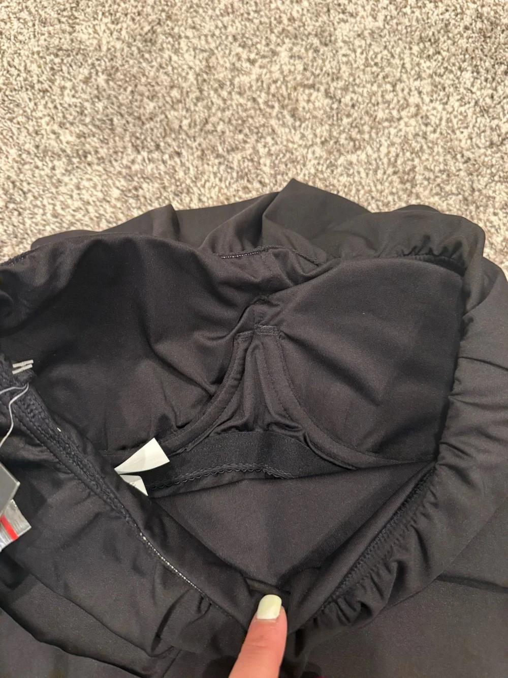 NWT Kate Spade New York Black Ruffle Hem One Piece Swimsuit Size Small